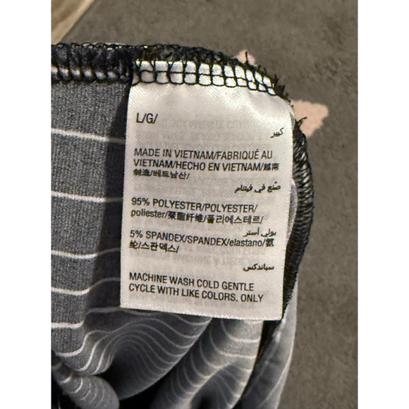 Alfani Black White Pinstripe Pants Size Large Pull On Career Pants - Picture 4 of 4